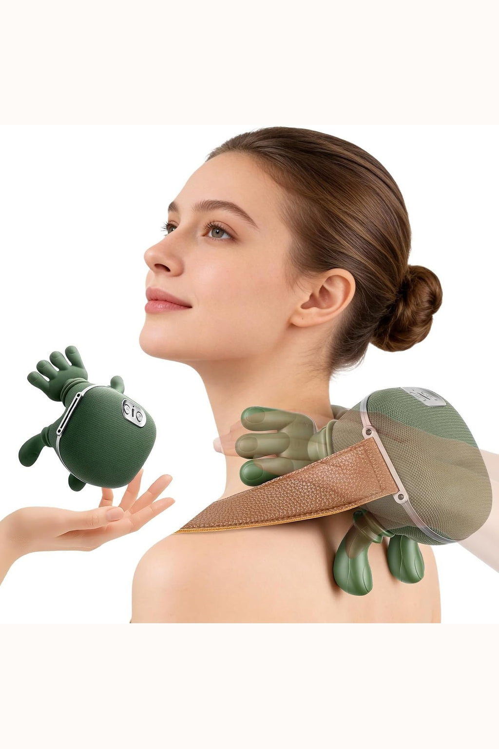 Masajeador Cuello Espalda Shiatsu 4D Calor, Manos Biónicas