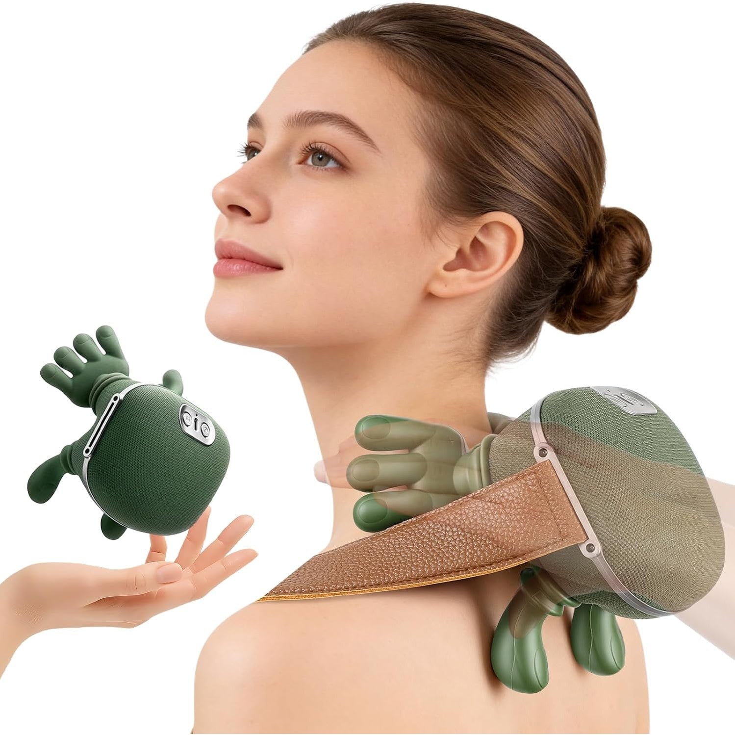 Masajeador Cuello Espalda Shiatsu 4D Calor, Manos Biónicas