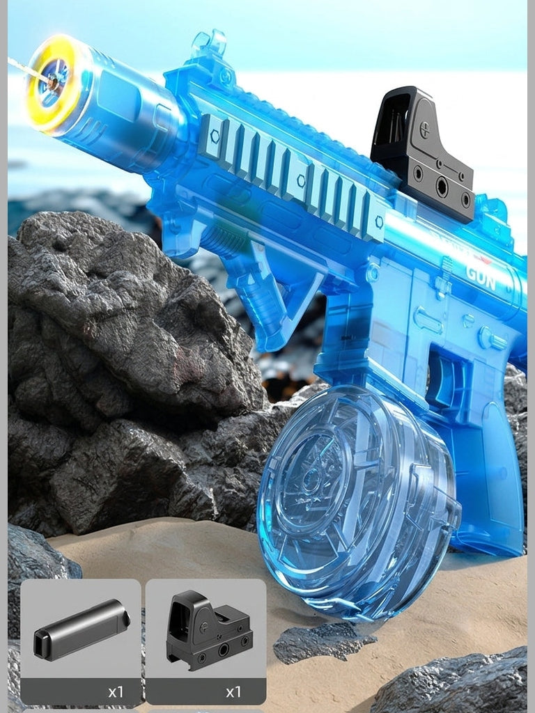 PISTOLA LANZA AGUA ELECTRICA CON LUZ RGB HUMO M416