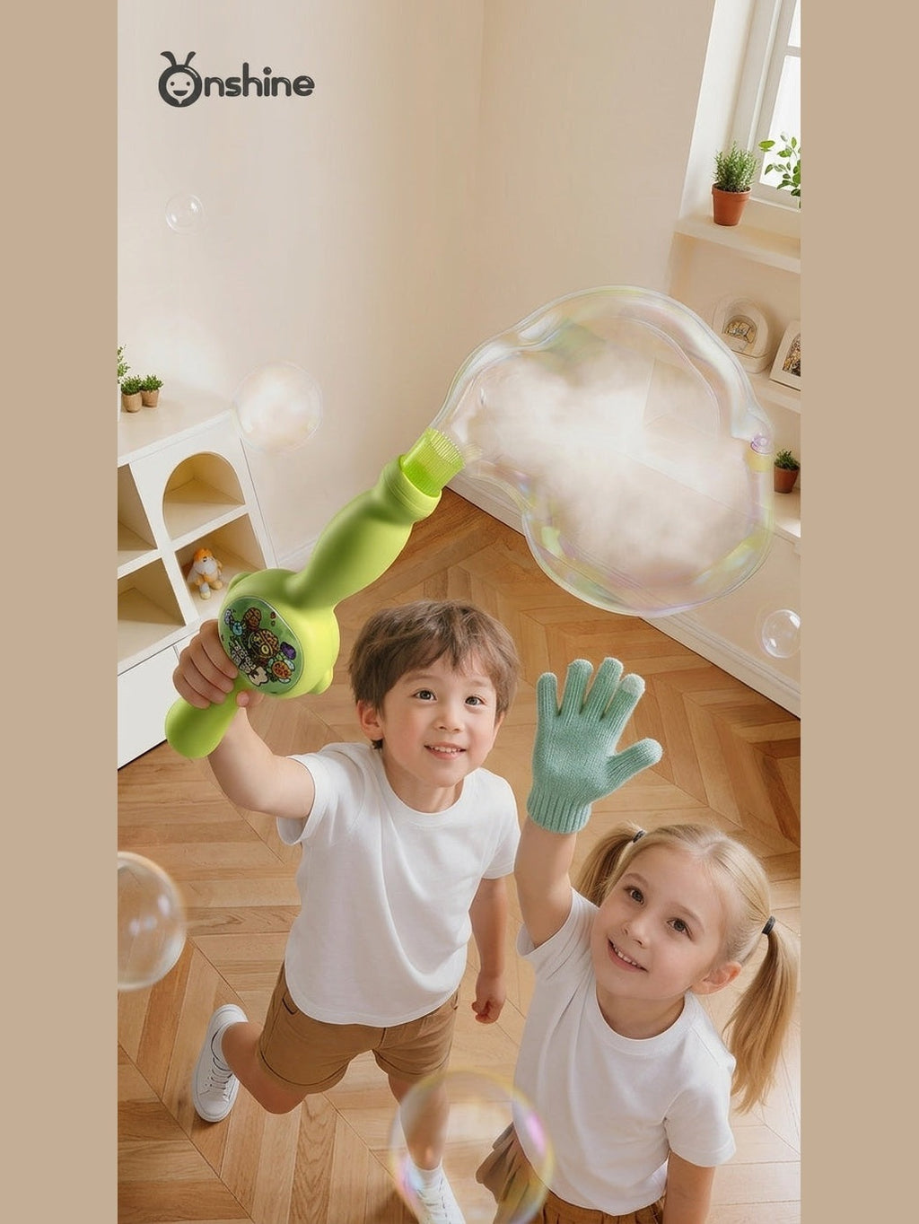 Varitas Mágica De Burbujas Humo Recargable con Luces Colores Y Sonido