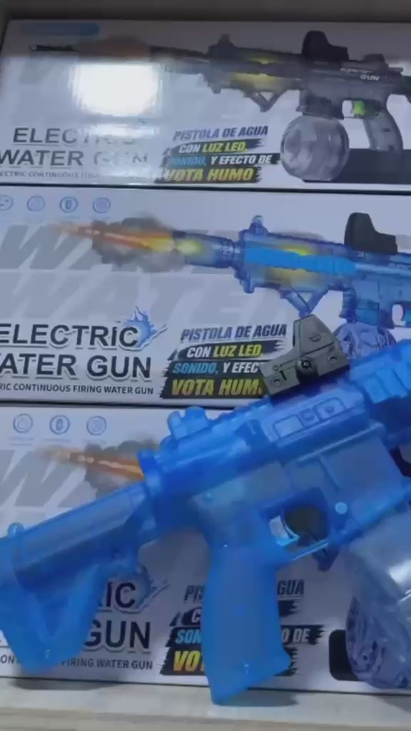 PISTOLA LANZA AGUA ELECTRICA CON LUZ RGB HUMO M416